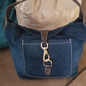 Navy Suede and Leather Dooney and Bourke Purse